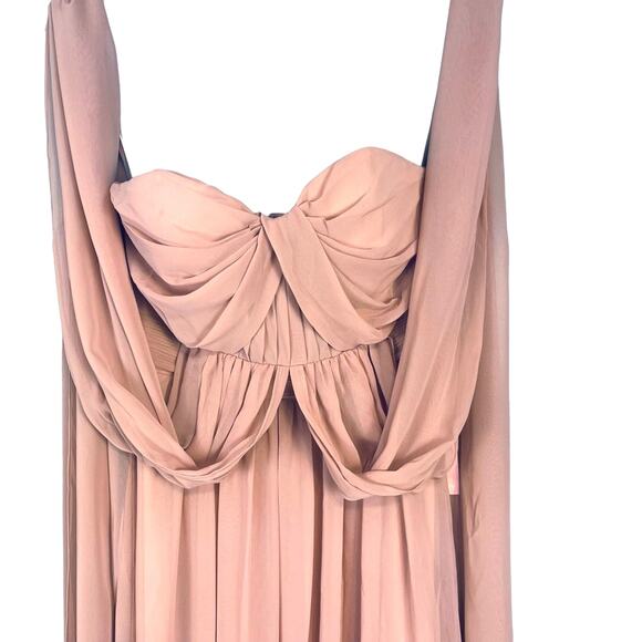 Birdy Grey Grace Convertible Dress Gown Chiffon Rose Quartz Small NWT - Picture 9 of 13